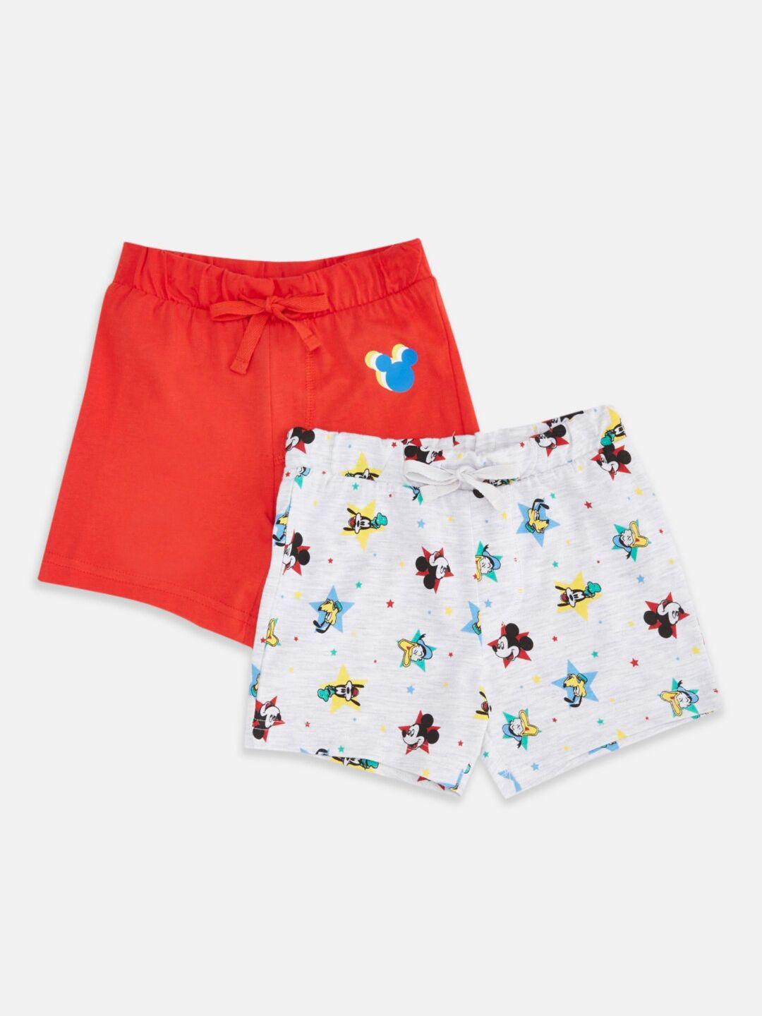 pantaloons baby boys red printed mickey & friends shorts