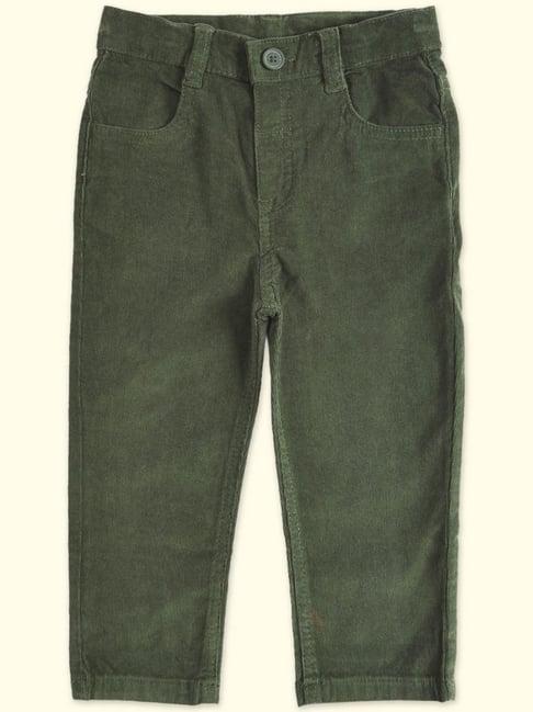 pantaloons baby green regular fit trousers