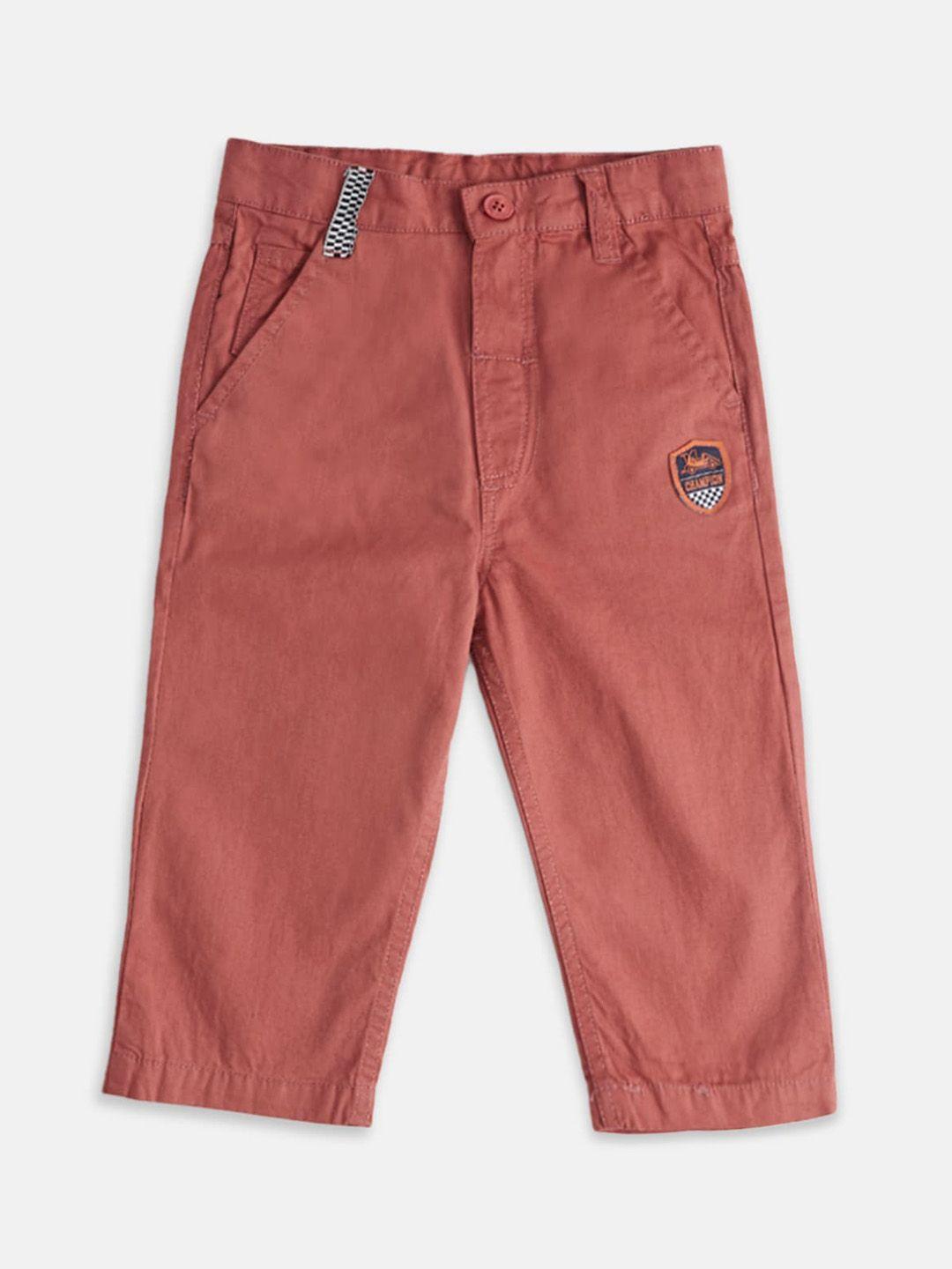 pantaloons baby infant boys mid-rise cotton chinos