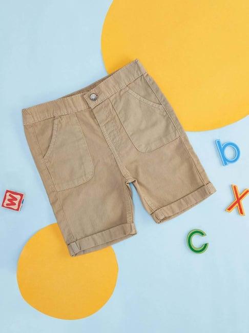 pantaloons baby khaki cotton regular fit shorts