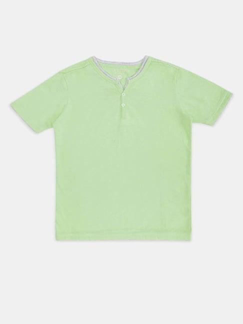 pantaloons baby kids mint green cotton regular fit t-shirt