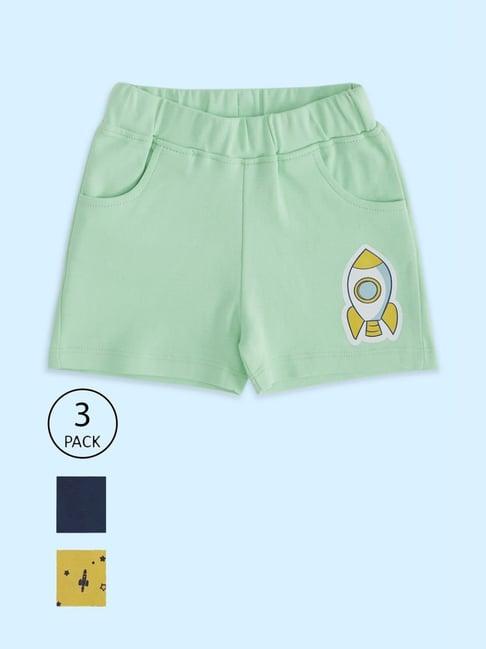 pantaloons baby multicolor cotton printed shorts (pack of 3)