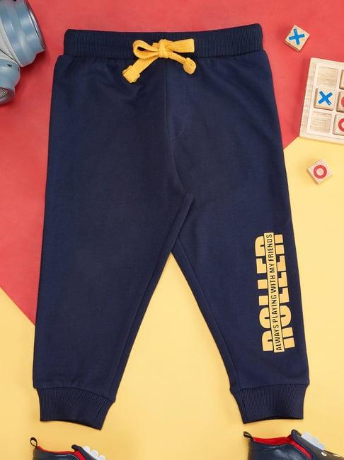 pantaloons baby navy solid trackpants