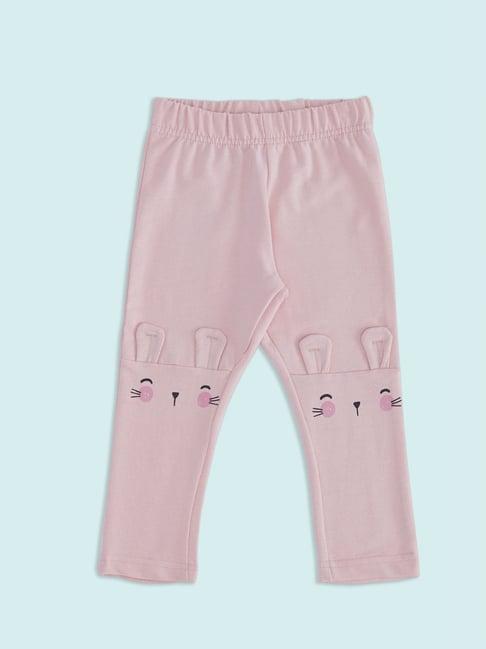 pantaloons baby pink cotton cut n sew joggers