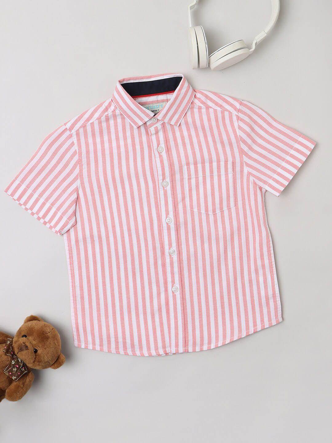 pantaloons boys striped regular fit pure cotton casual shirt