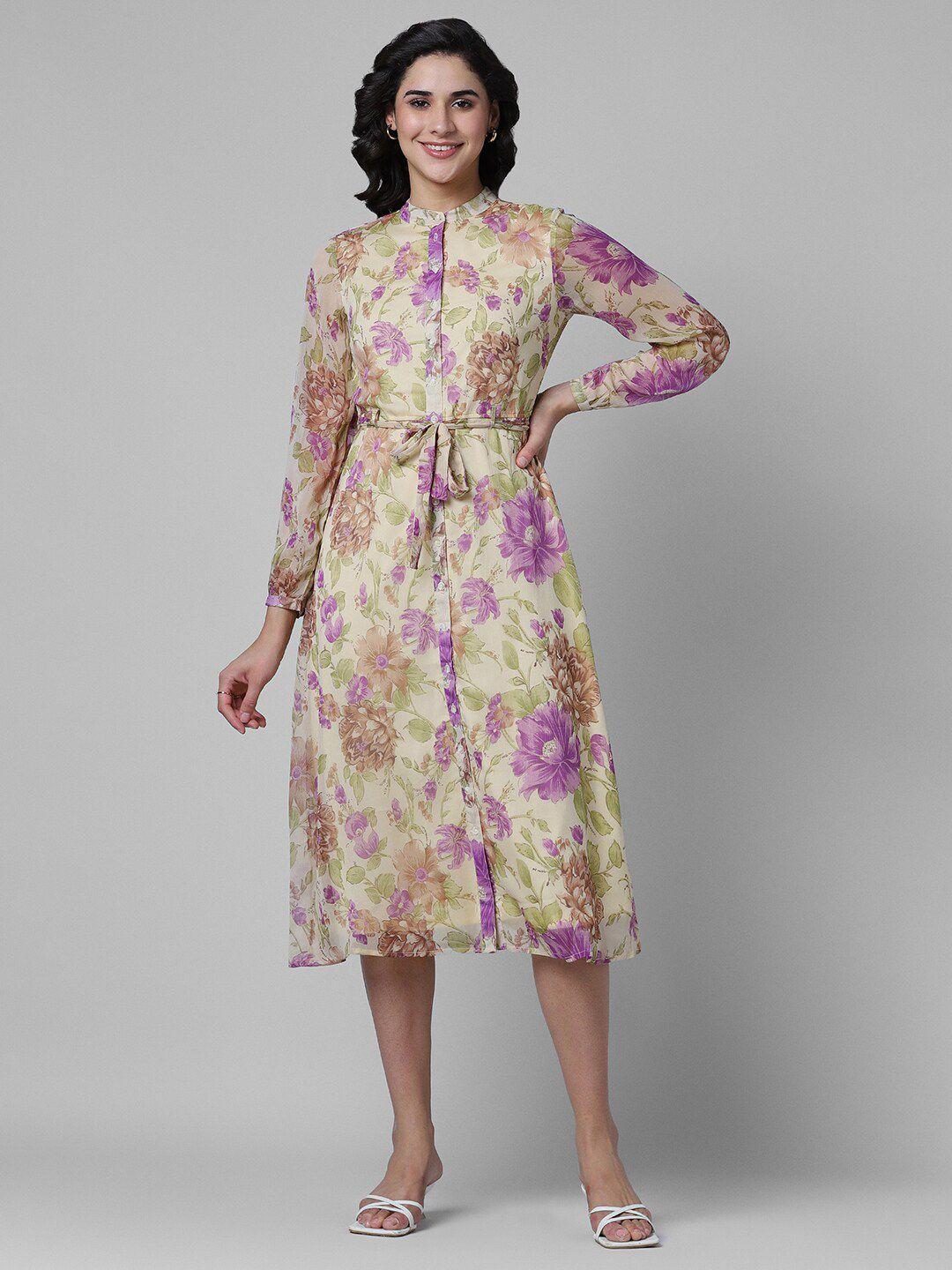 pantaloons floral printed fit & flare midi dress