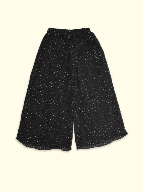 pantaloons junior black printed trousers