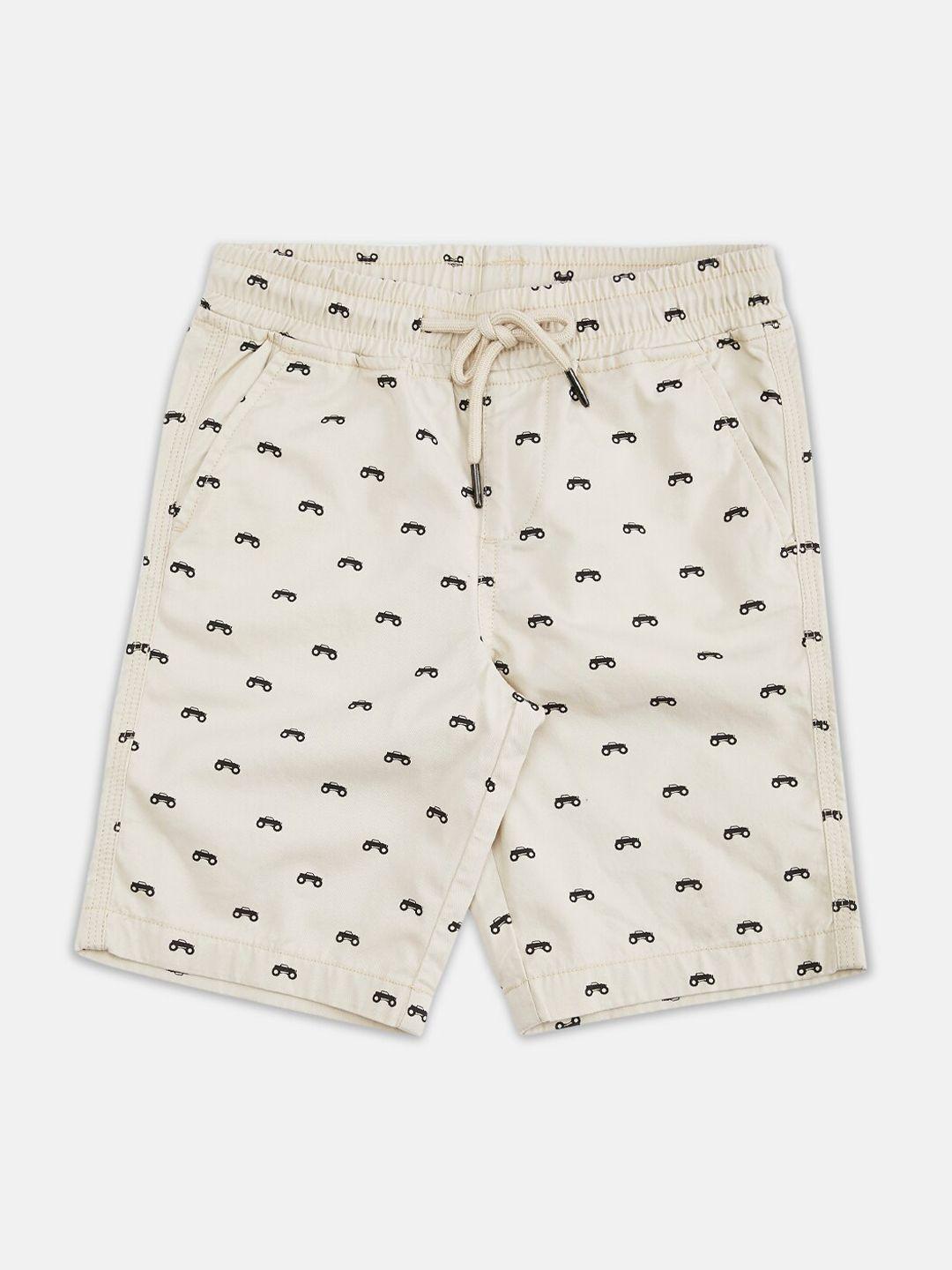 pantaloons junior boys beige conversational printed shorts