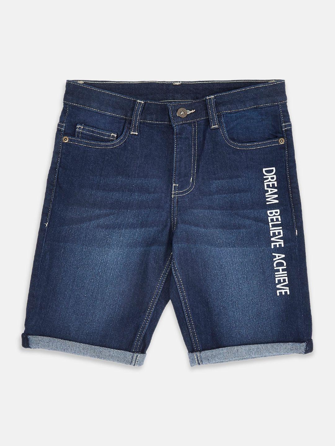 pantaloons junior boys blue denim shorts