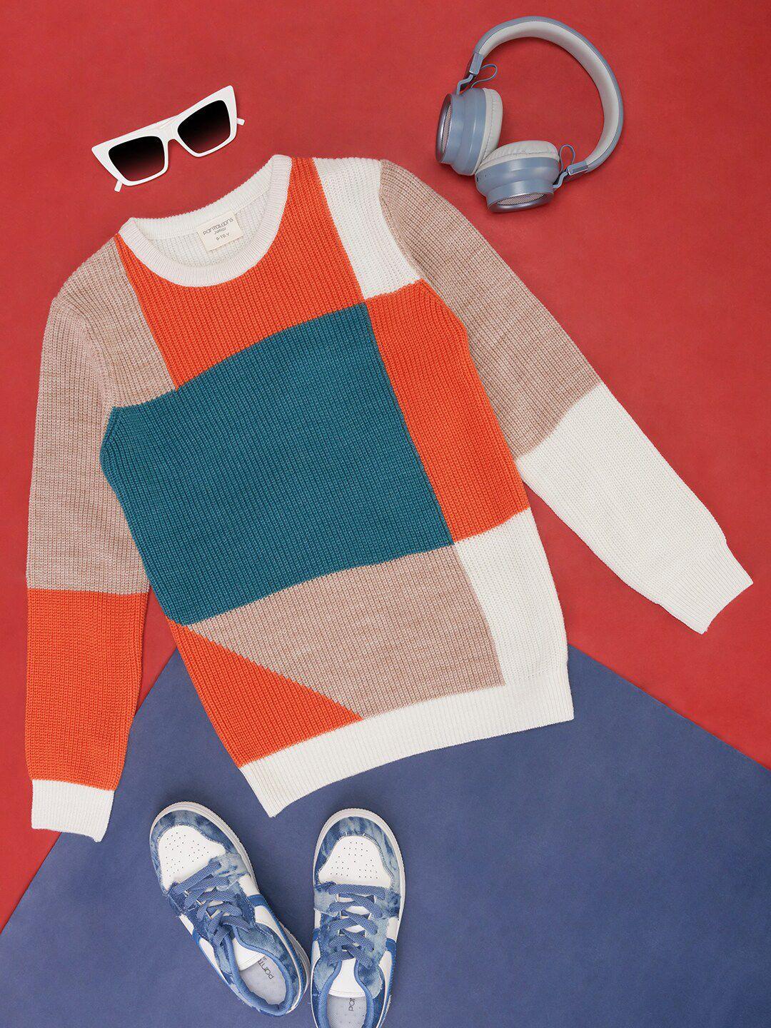 pantaloons junior boys colourblocked acrylic pullover sweaters