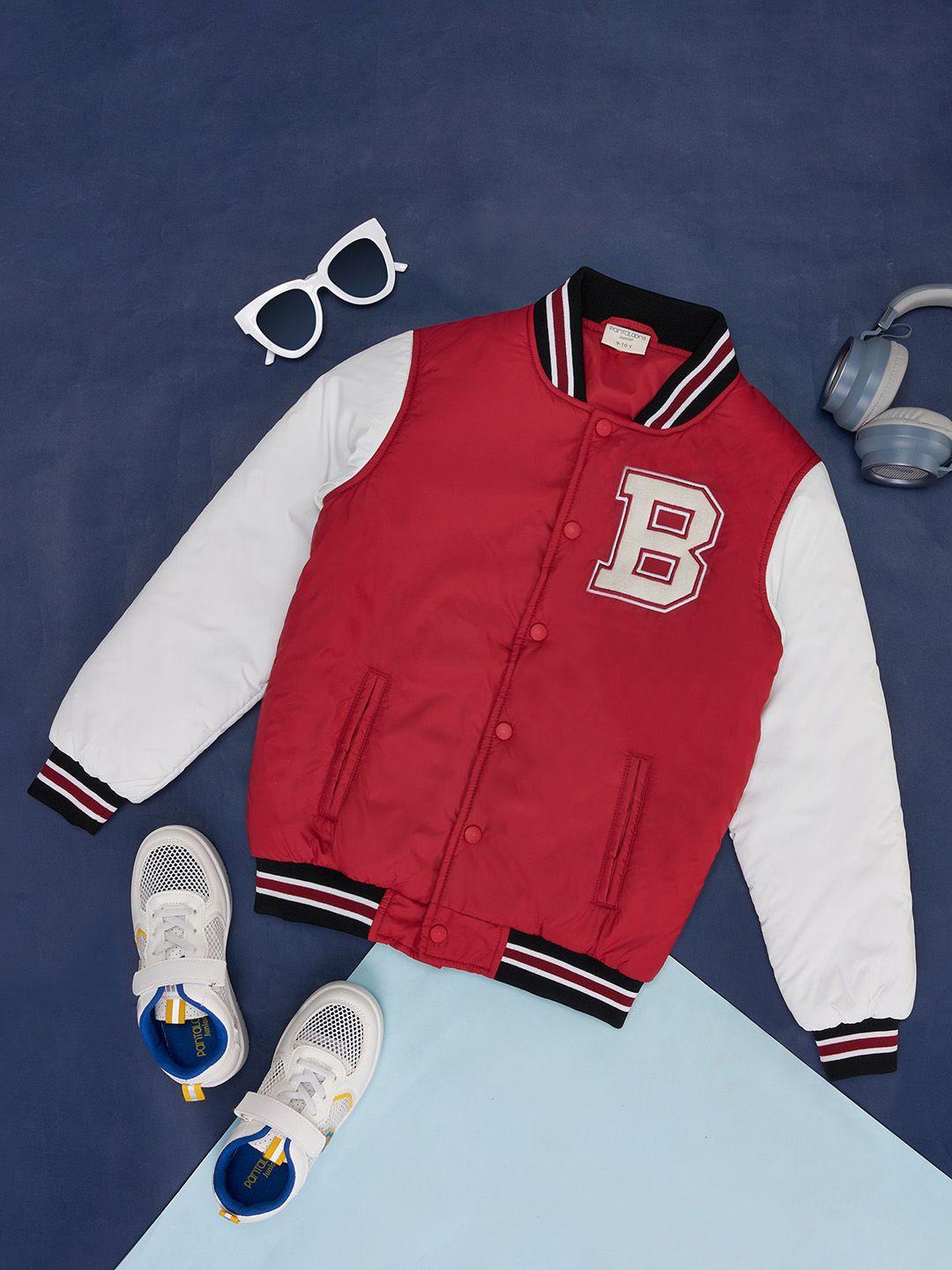 pantaloons junior boys colourblocked varsity jacket