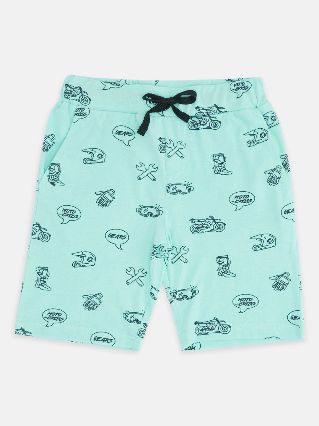 pantaloons junior boys conversational printed cotton shorts