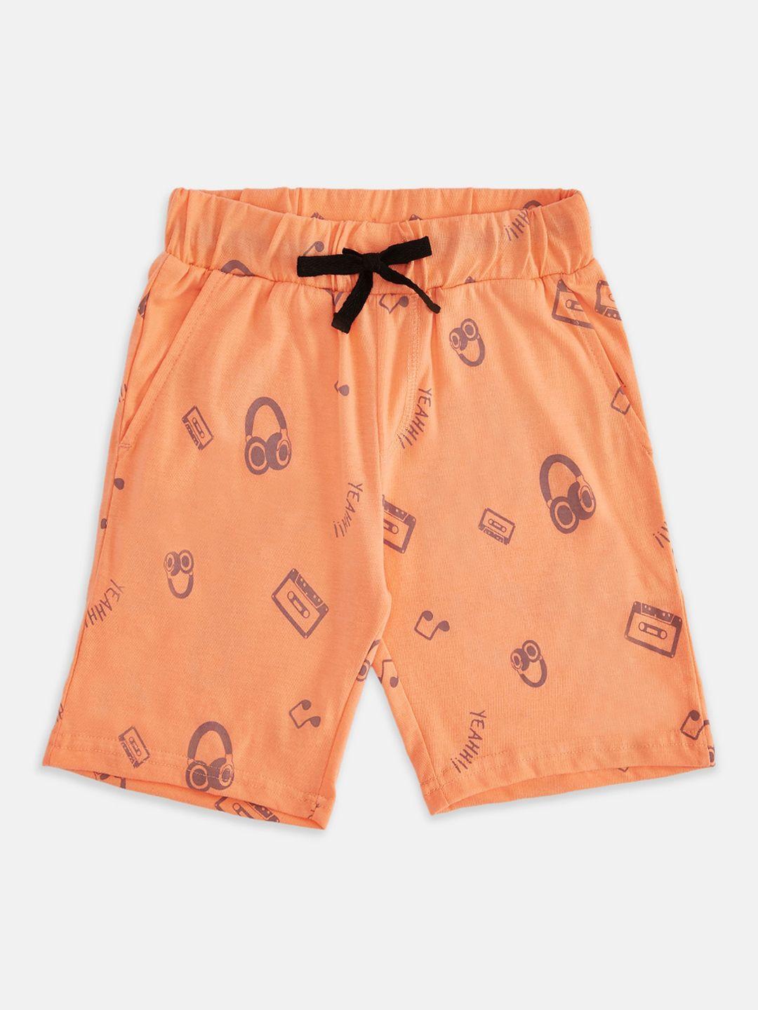 pantaloons junior boys coral conversational printed shorts