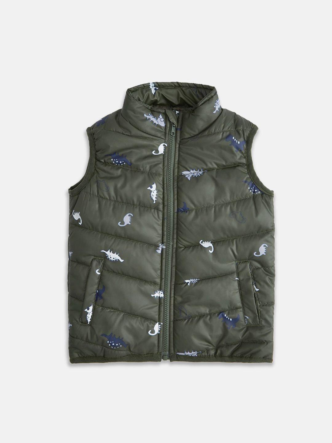 pantaloons junior boys green blue puffer jacket