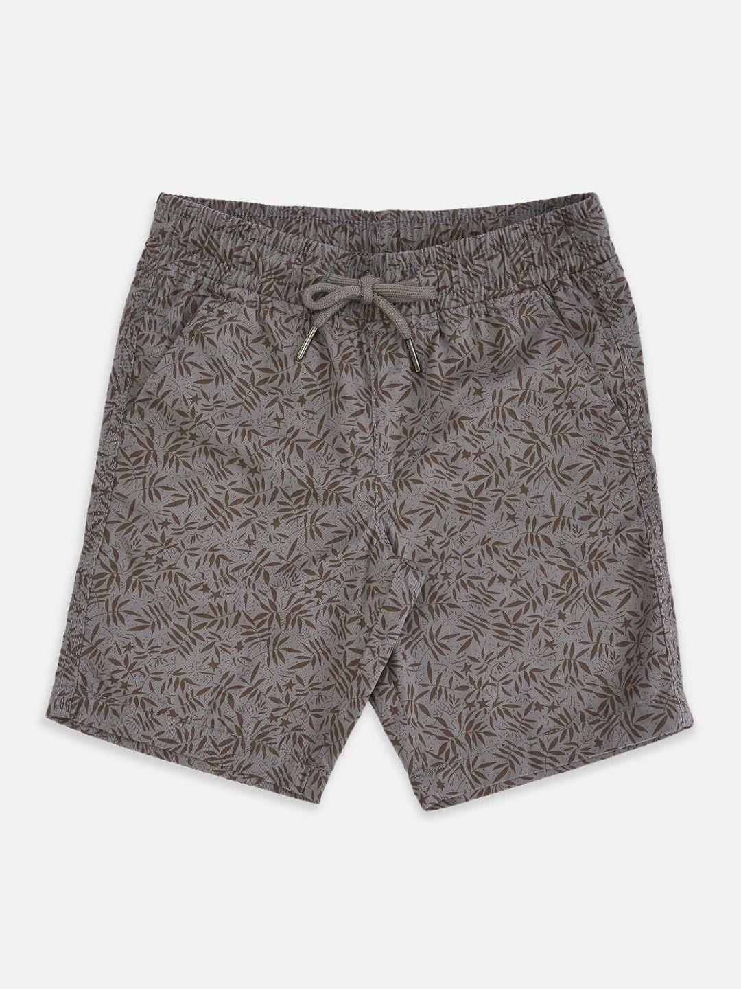 pantaloons junior boys grey printed shorts