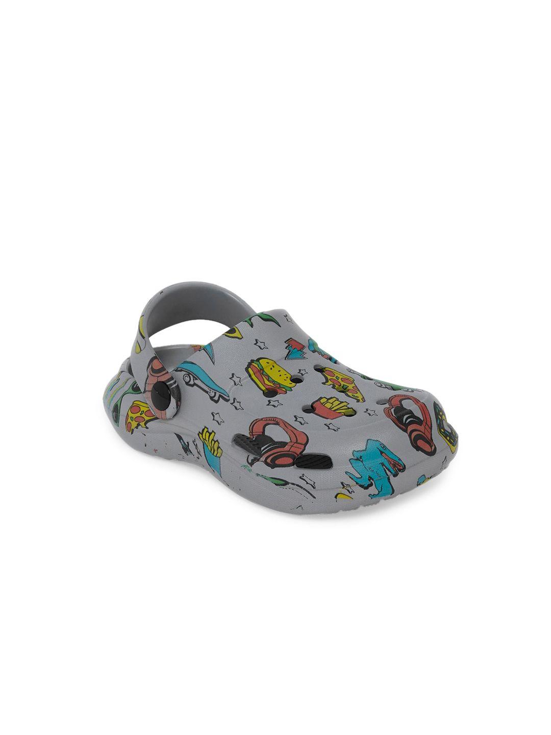 pantaloons junior boys grey printed slip-on sneakers