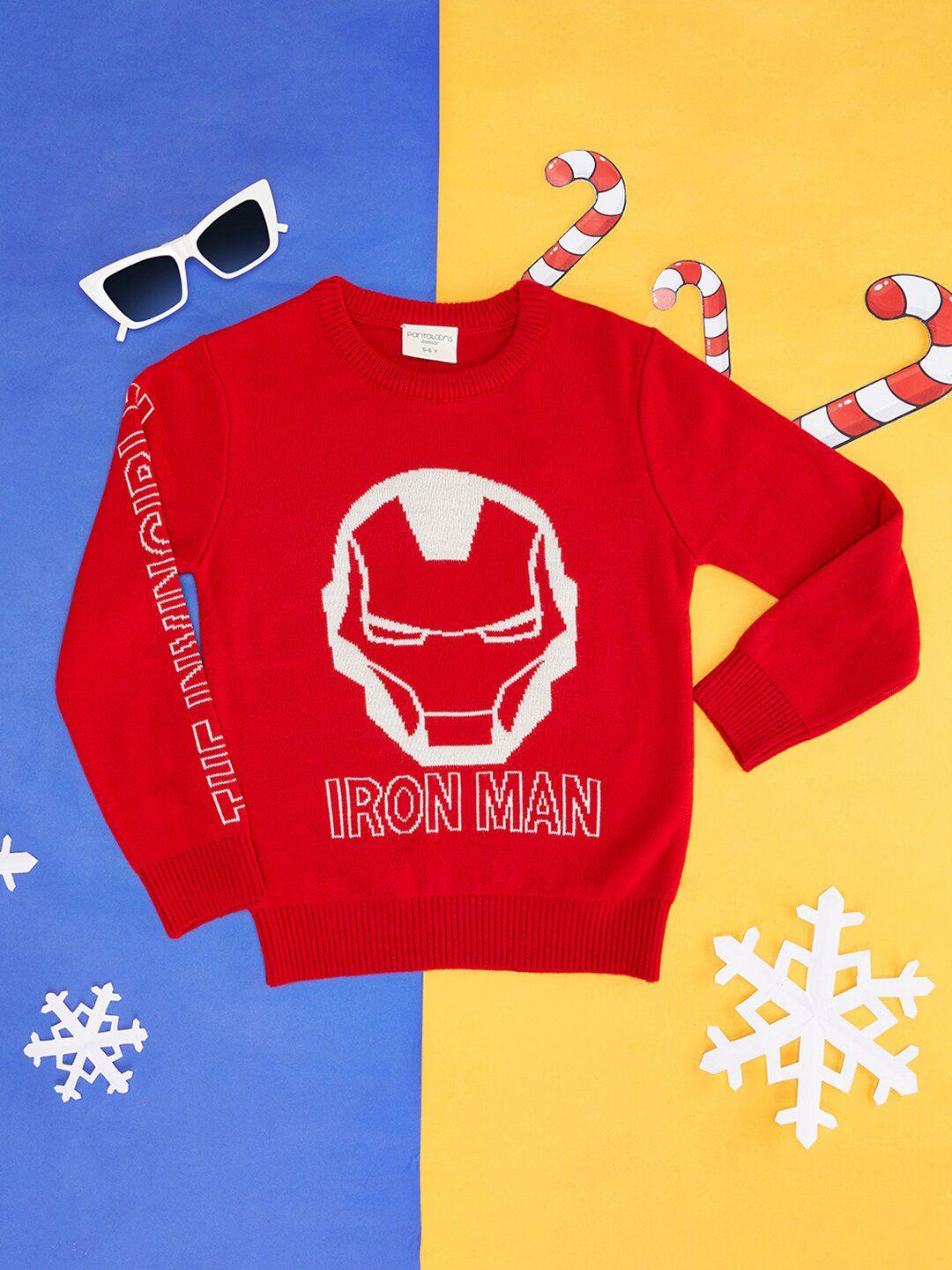 pantaloons junior boys iron man printed acrylic pullover