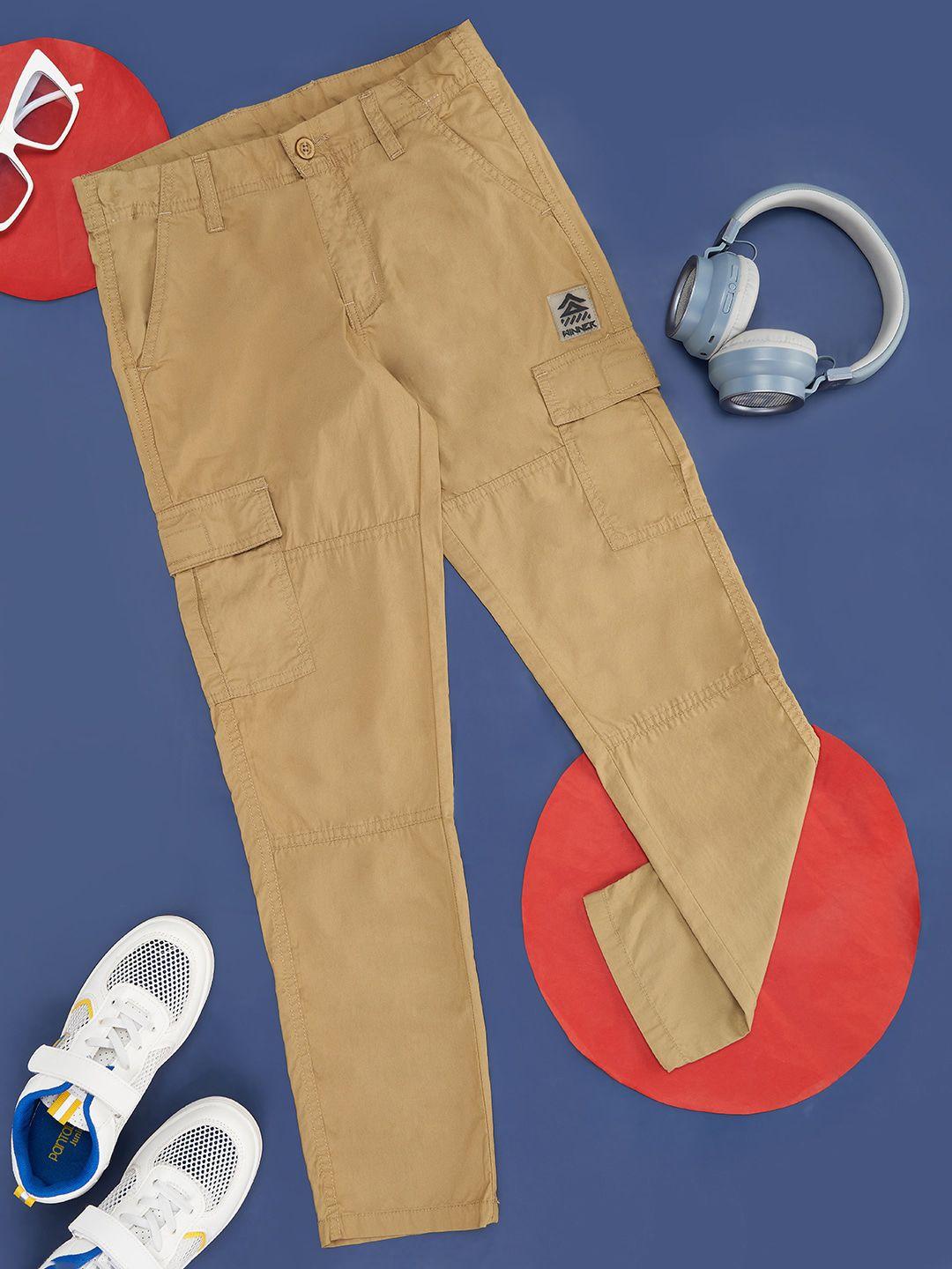 pantaloons junior boys mid-rise cotton cargo trouser