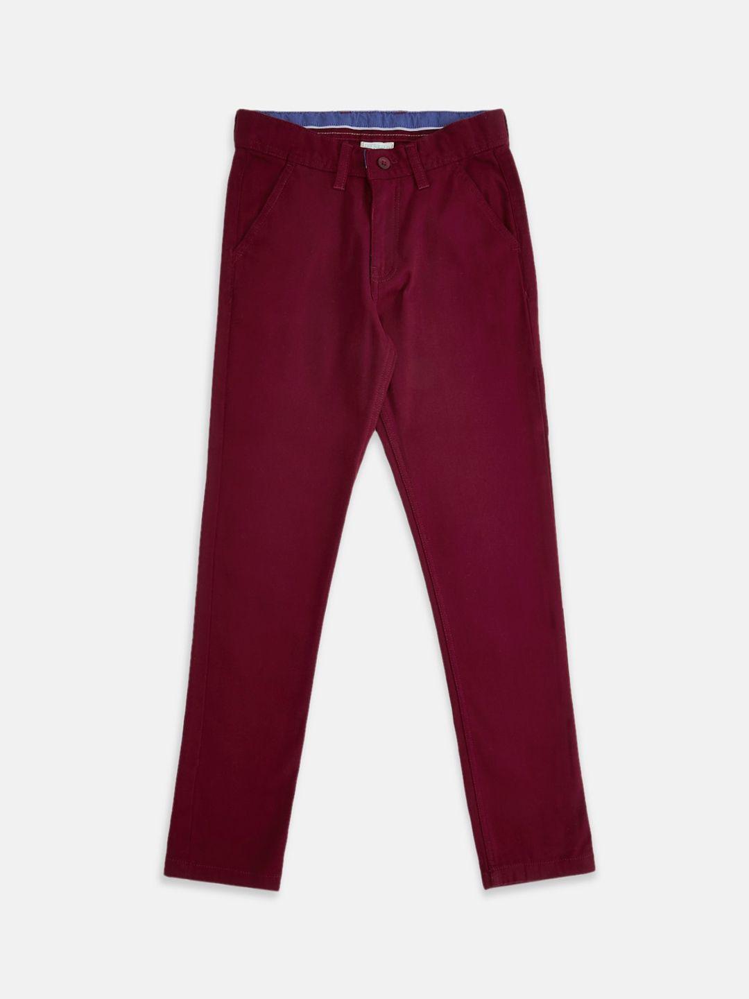 pantaloons junior boys mid rise cotton regular fit trouser
