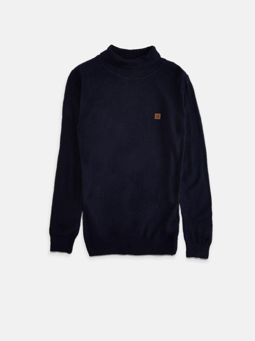 pantaloons junior boys navy blue solid  pullover