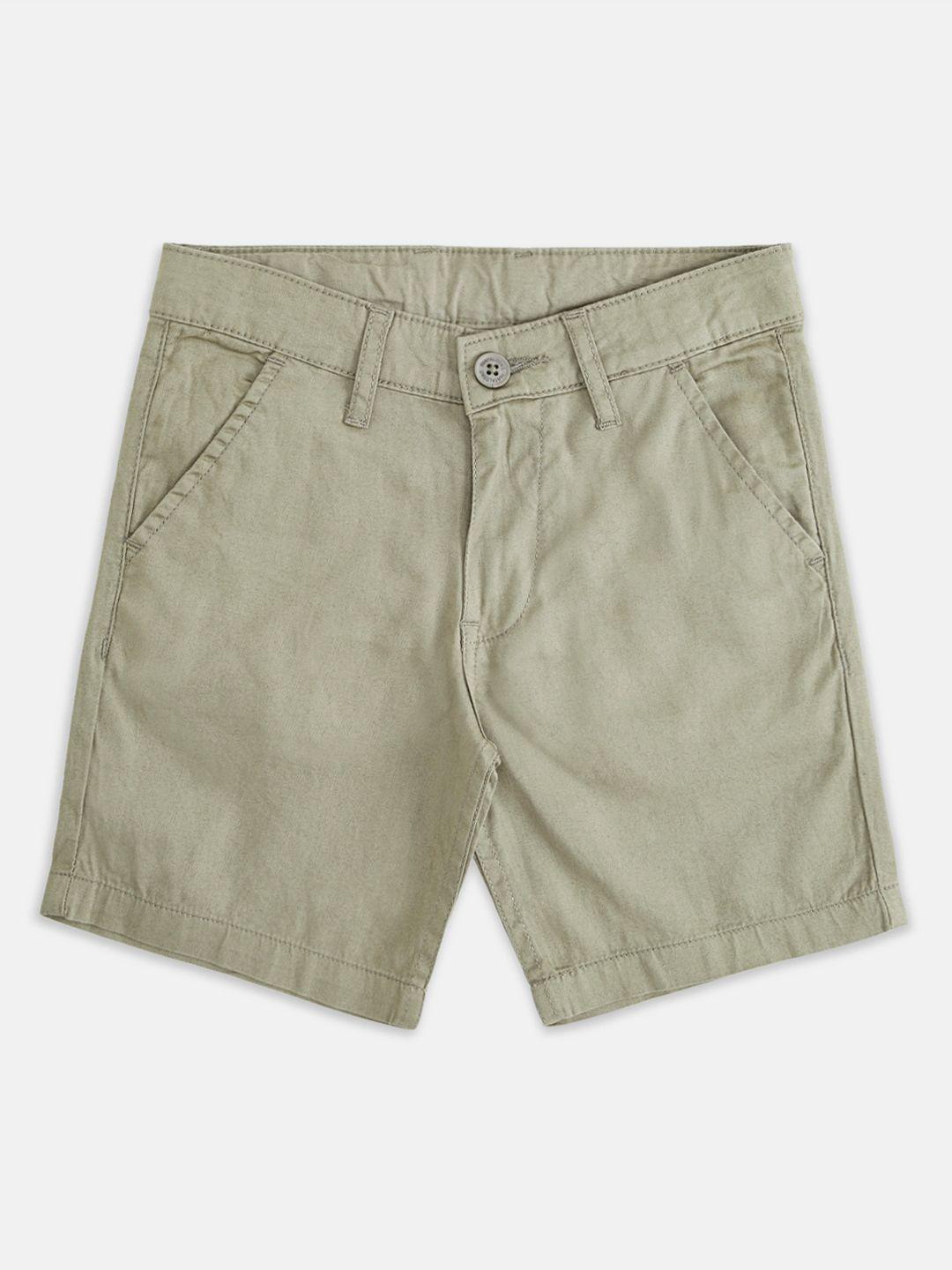 pantaloons junior boys olive green shorts