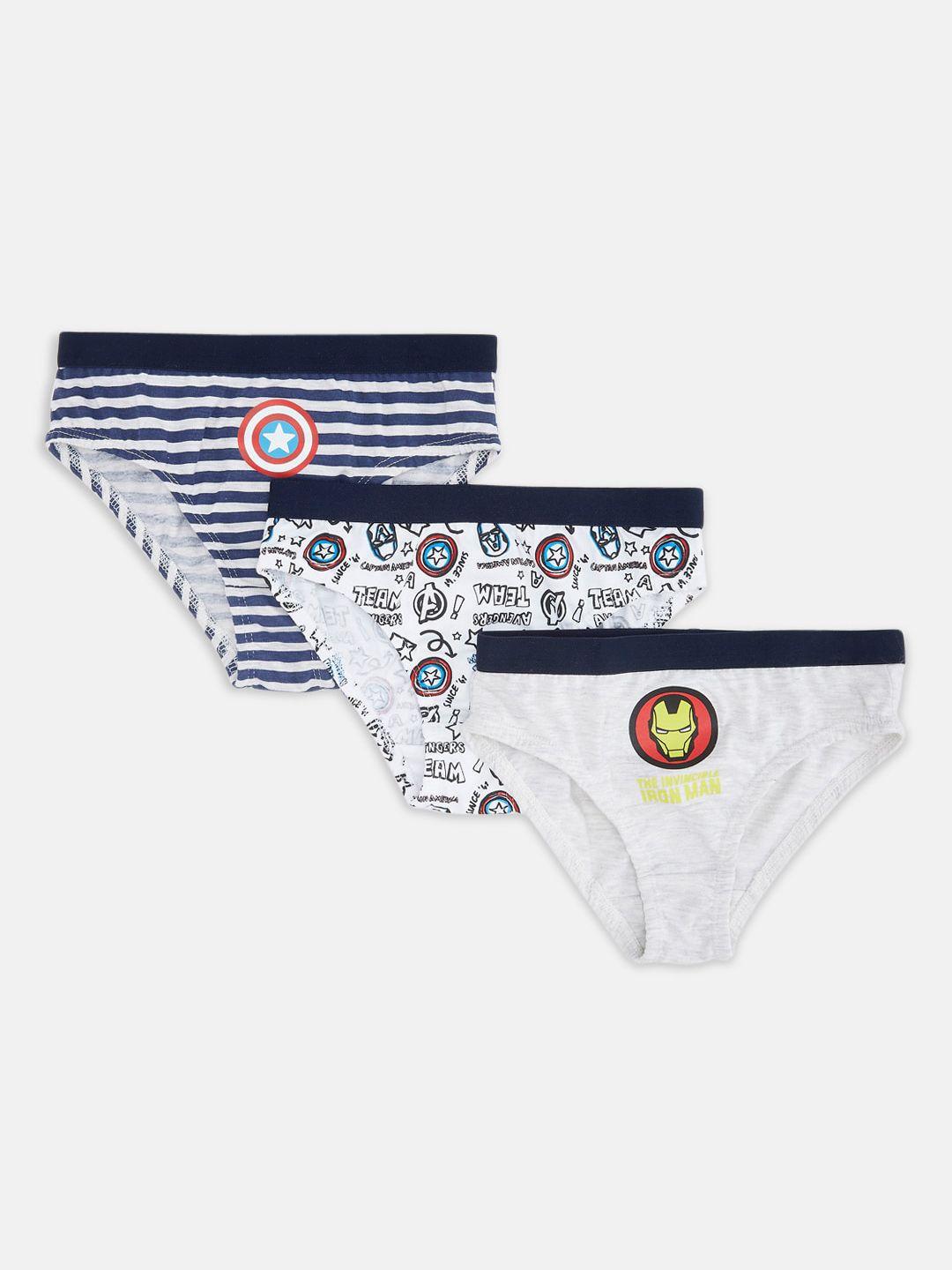 pantaloons junior boys pack of 3 printed cotton basic briefs