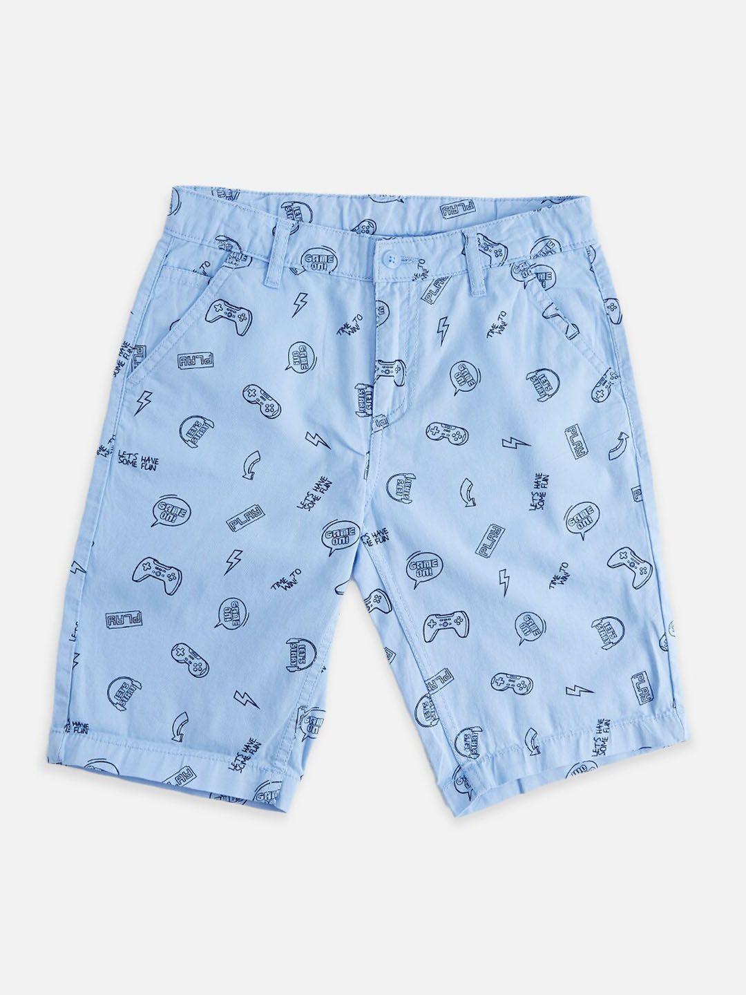 pantaloons junior boys printed cotton regular fit shorts