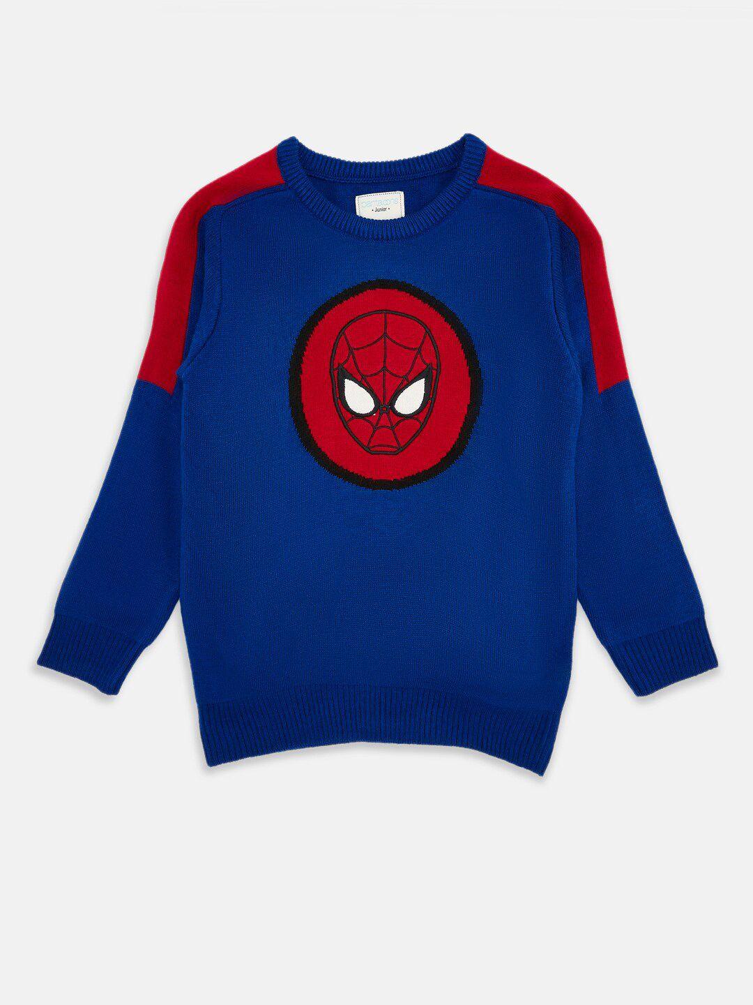 pantaloons junior boys spider man printed acrylic pullover