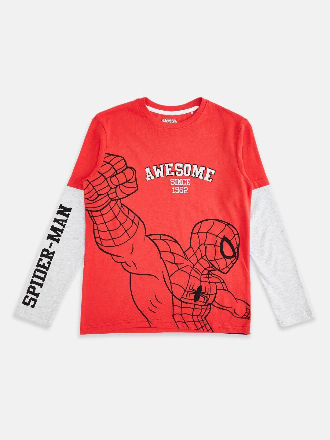 pantaloons junior boys spider man printed cotton t-shirt