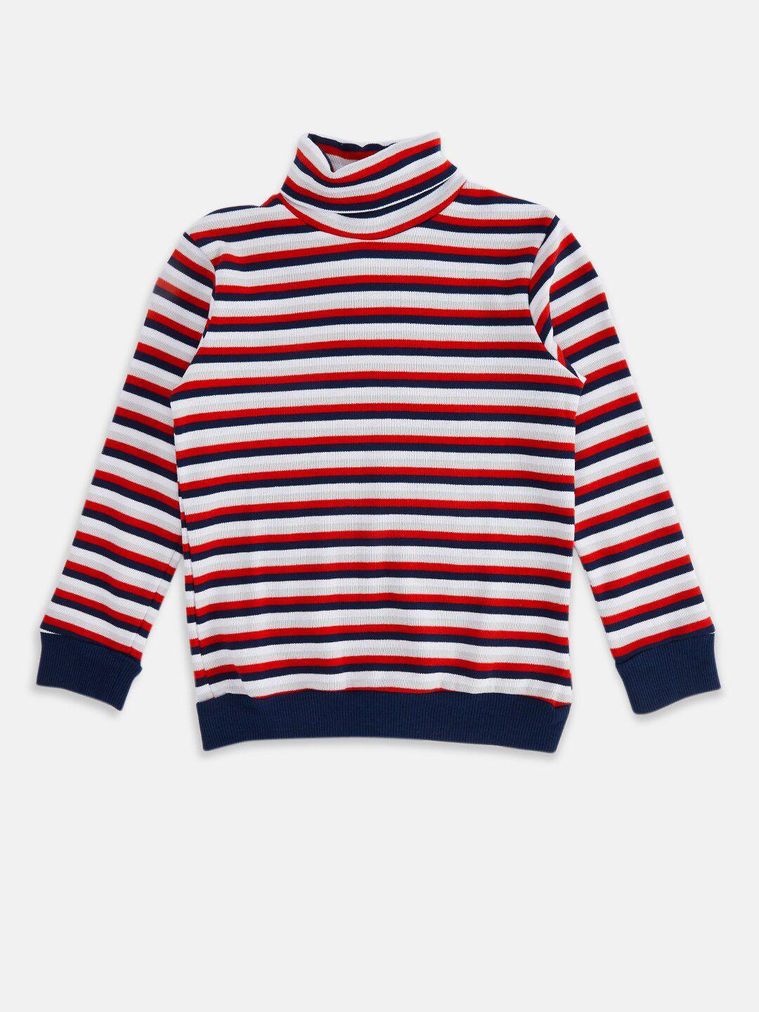 pantaloons junior boys striped cotton sweatshirt