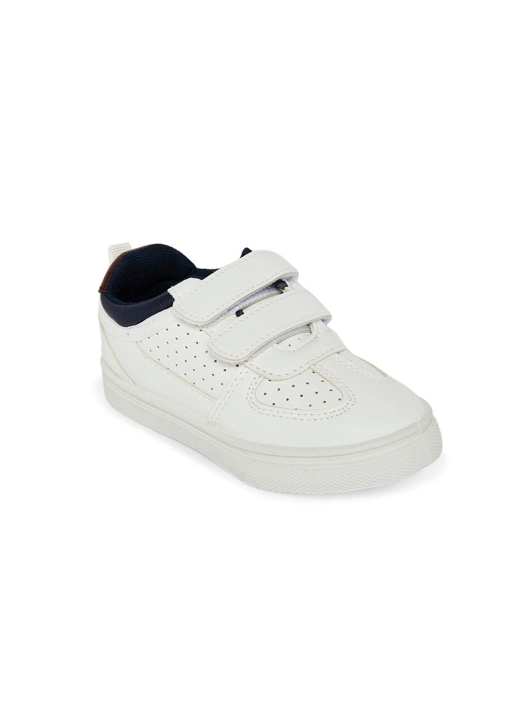 pantaloons junior boys white perforations pu sneakers