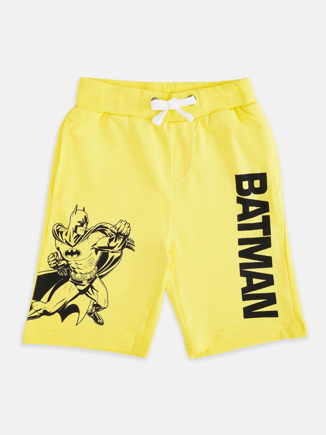 pantaloons junior boys yellow printed avengers shorts