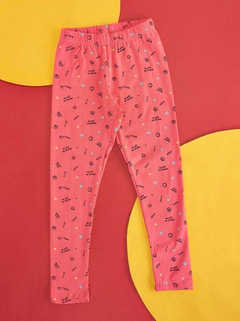 pantaloons junior coral cotton printed leggings