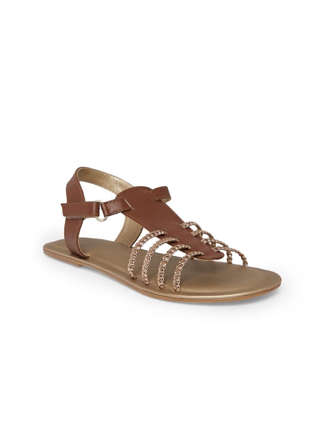 pantaloons junior girls brown open toe flats