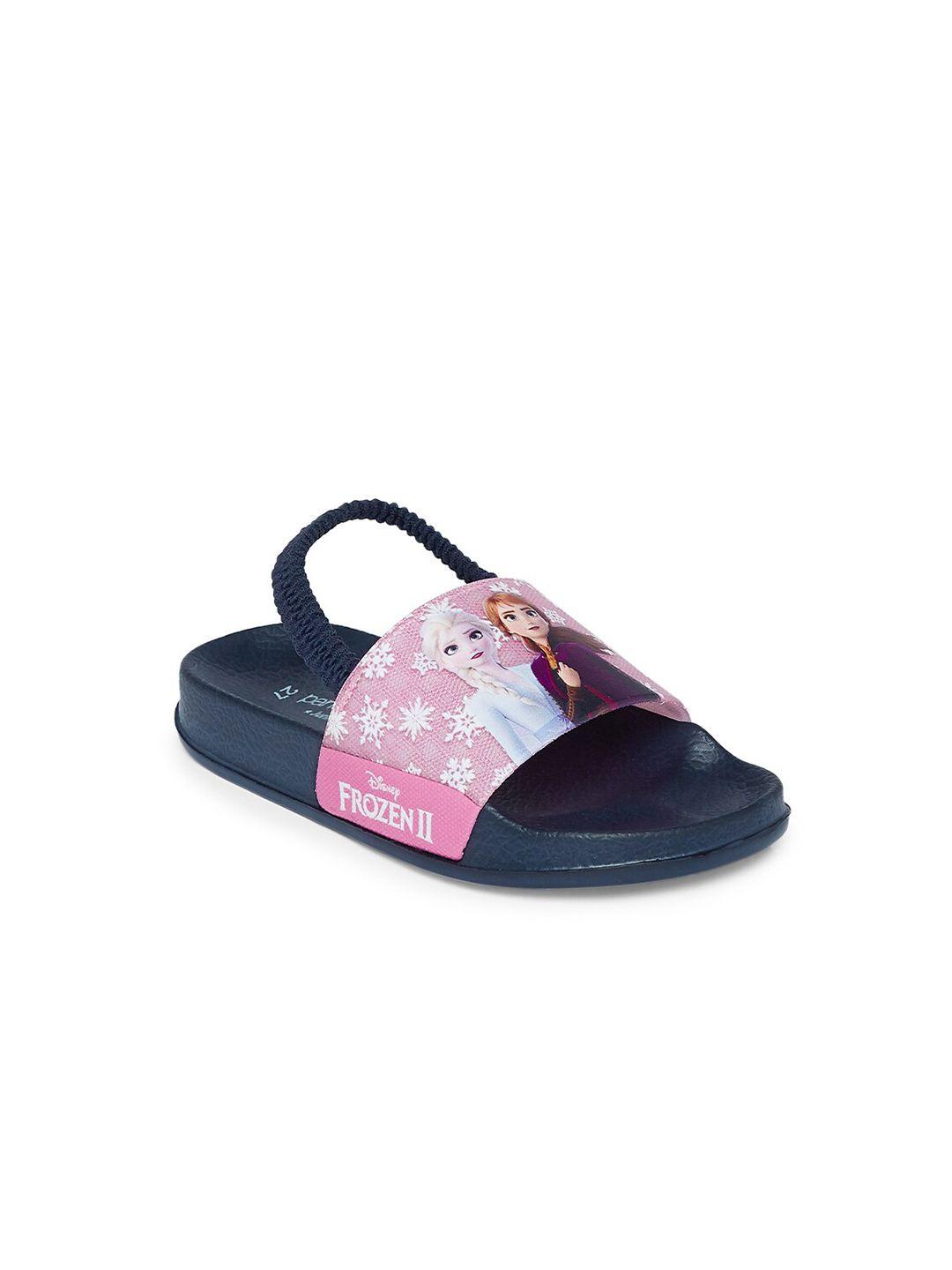 pantaloons junior girls navy blue & pink printed slip-on