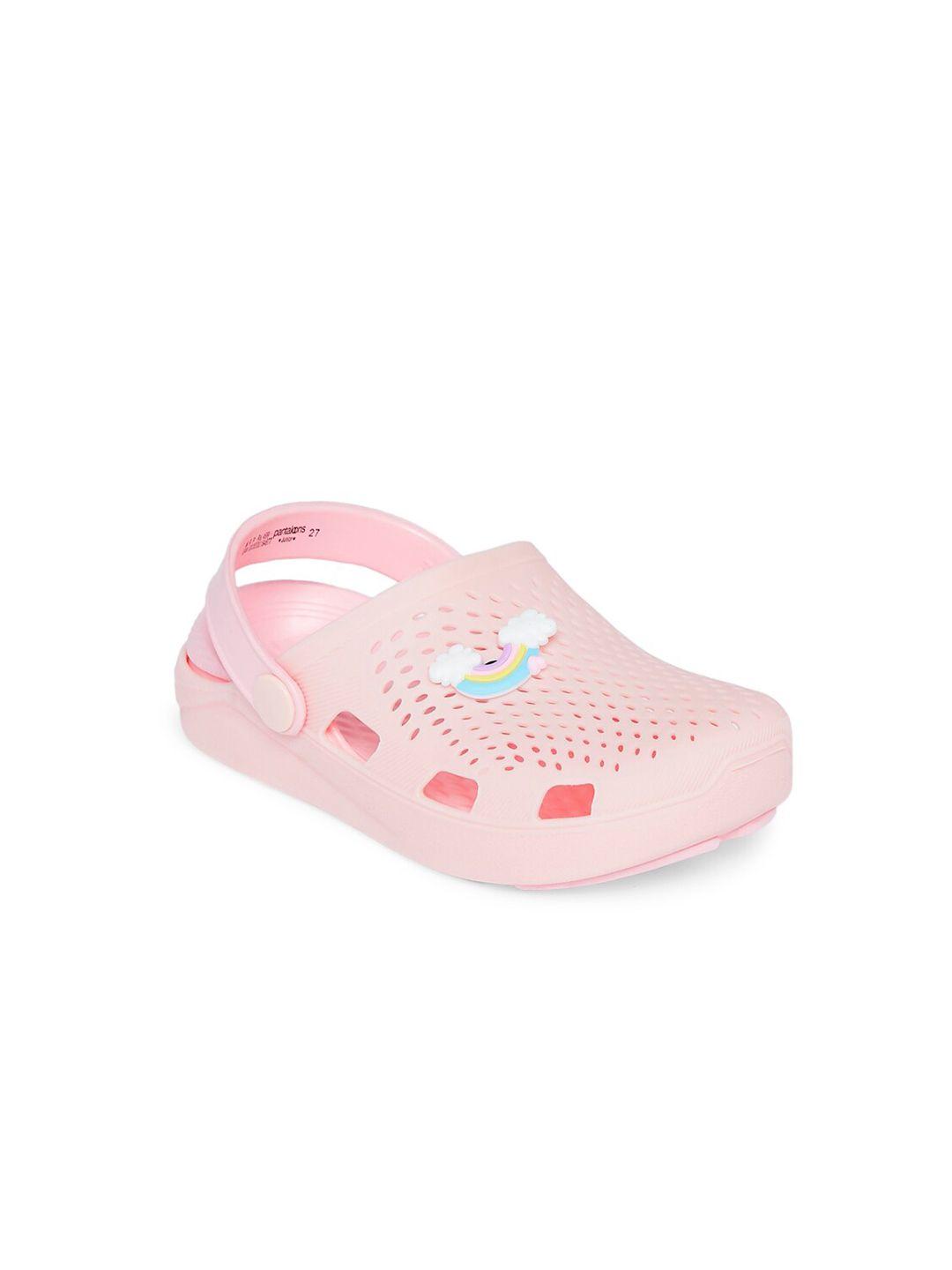 pantaloons junior girls pink solid clogs