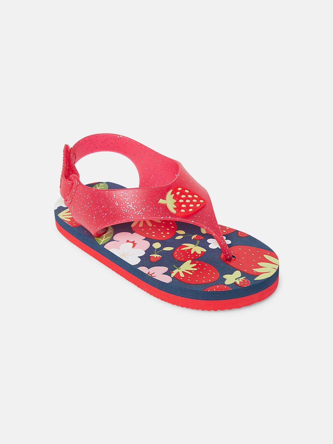 pantaloons junior girls printed thong flip-flops