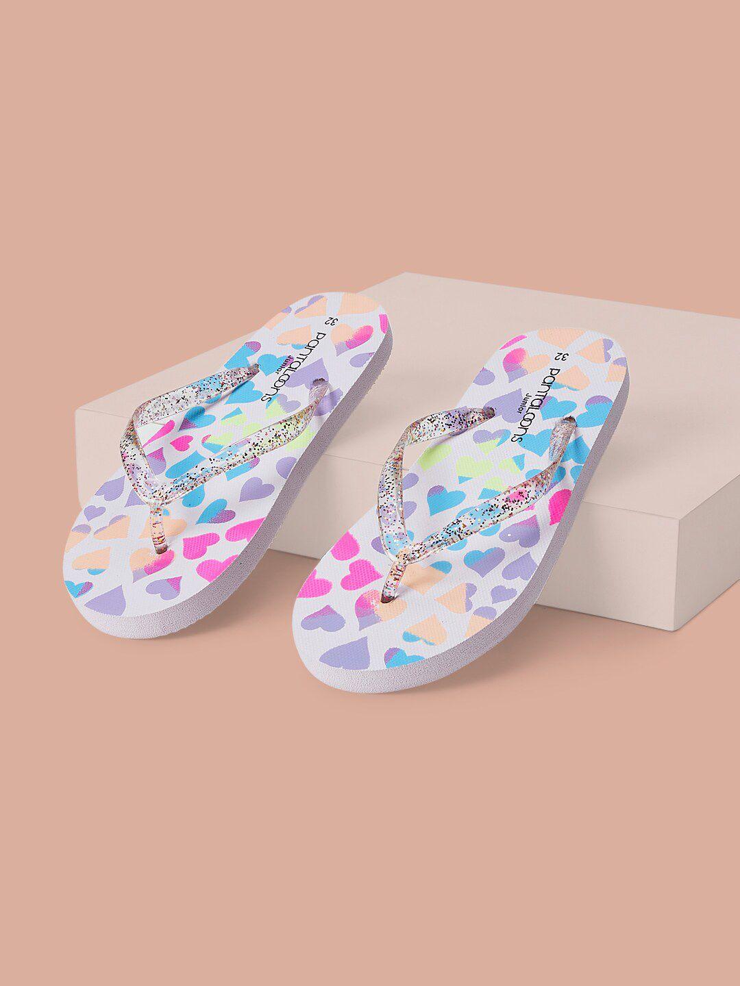 pantaloons junior girls printed thong flip-flops