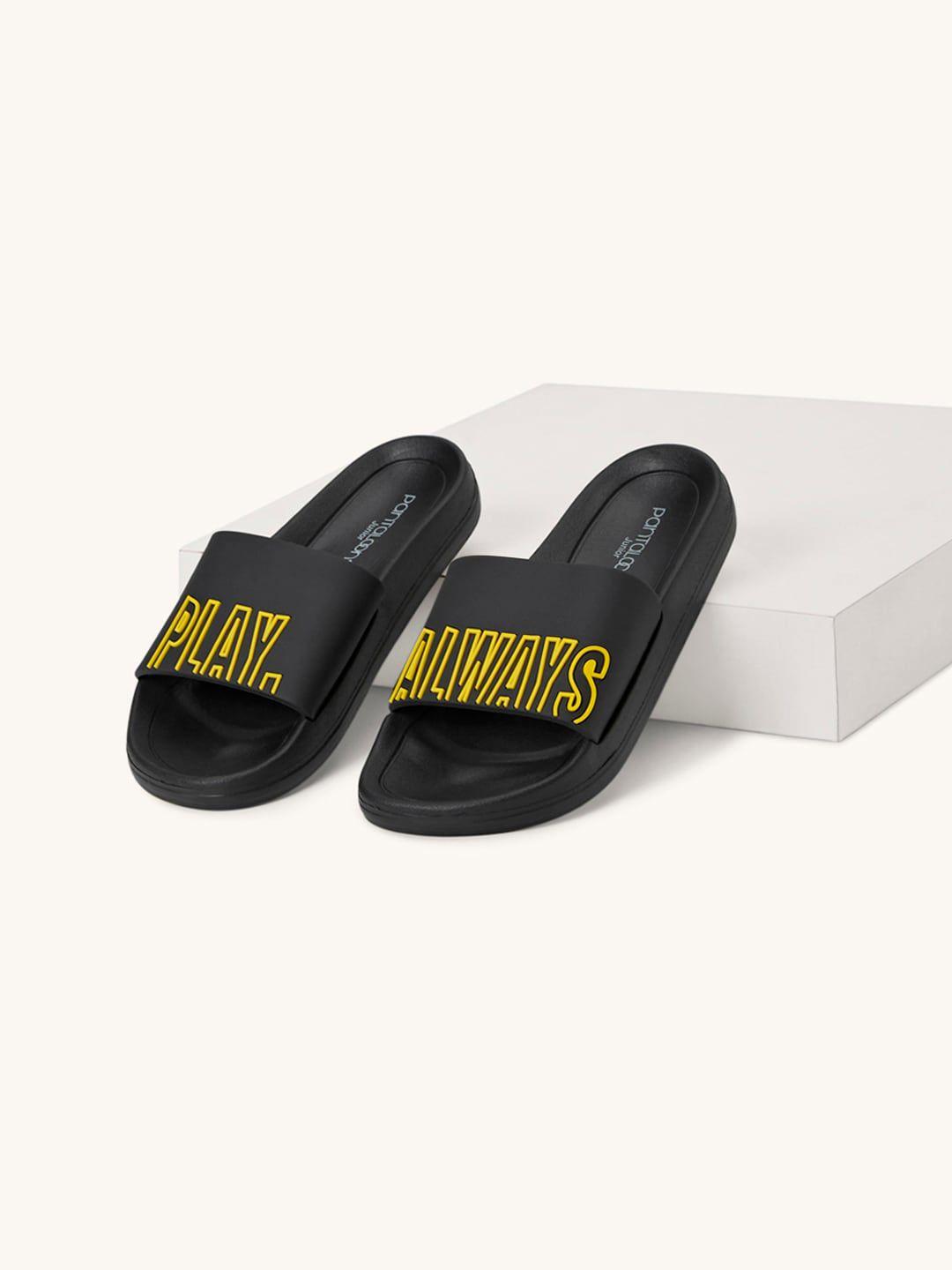 pantaloons junior girls typography printed sliders