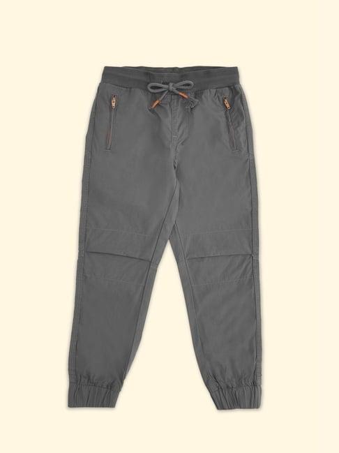 pantaloons junior grey cotton regular fit joggers