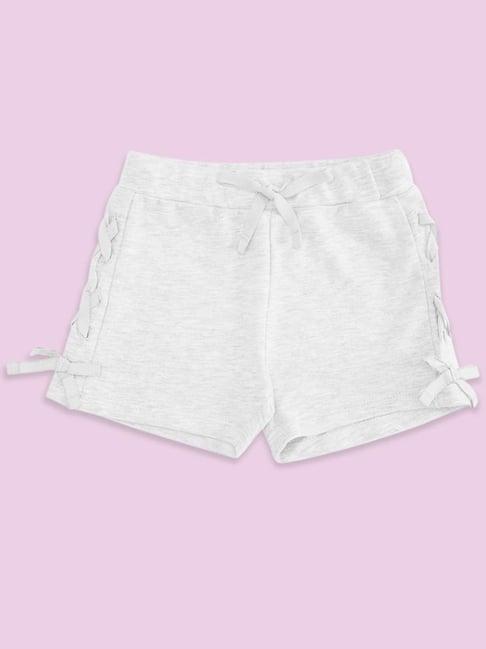 pantaloons junior grey cotton regular fit shorts