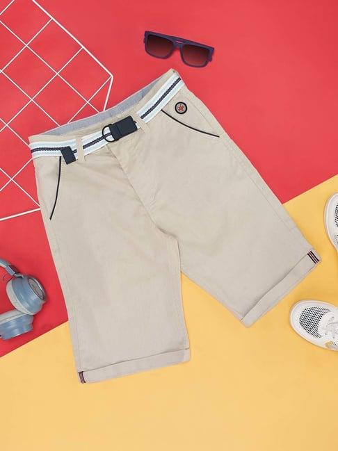 pantaloons junior grey cotton regular fit shorts