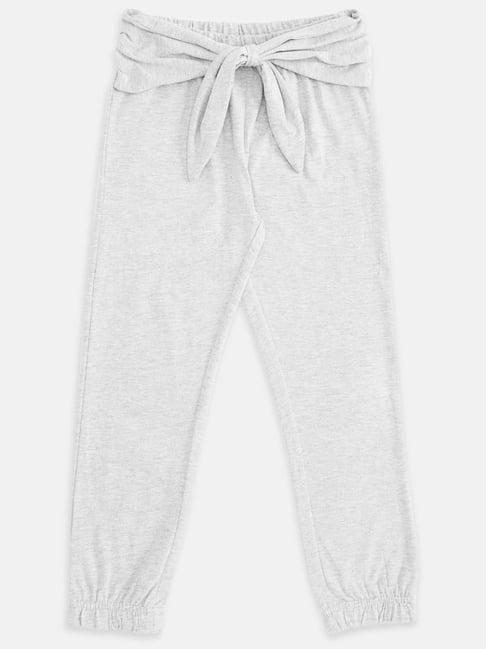 pantaloons junior grey cotton regular fit trackpants