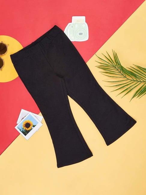 pantaloons junior jet black flared fit pants