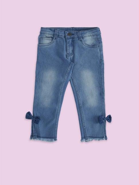 pantaloons junior kids blue cotton regular fit jeans