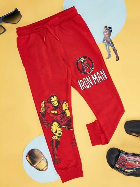 pantaloons junior kids chinese red cotton printed joggers