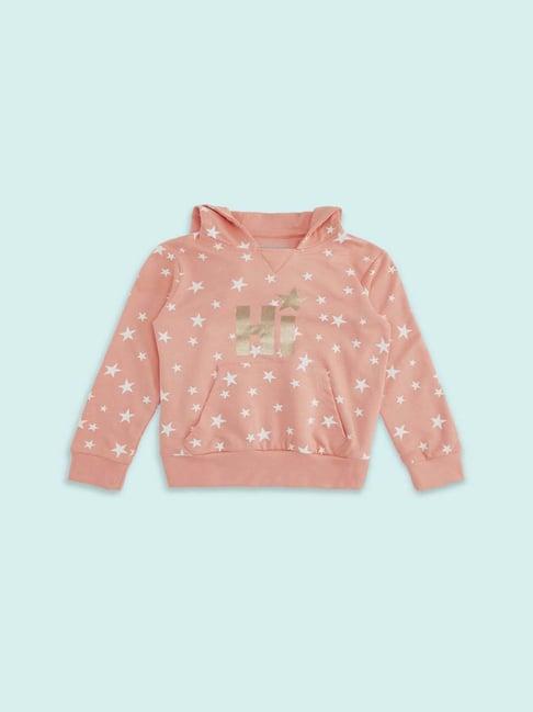 pantaloons junior kids coral cotton printed full sleeves sweatshirt