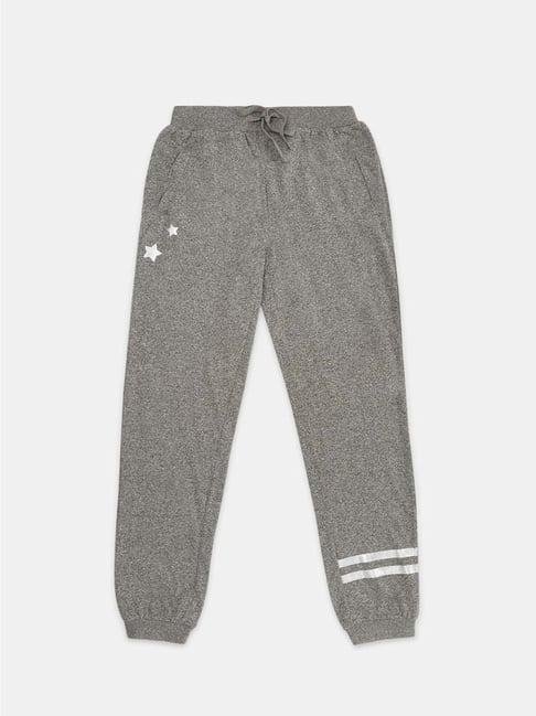 pantaloons junior kids grey cotton striped trackpants
