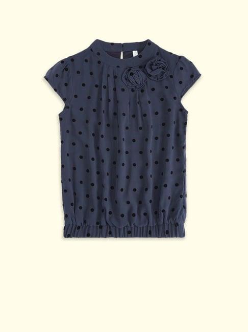 pantaloons junior kids navy printed top