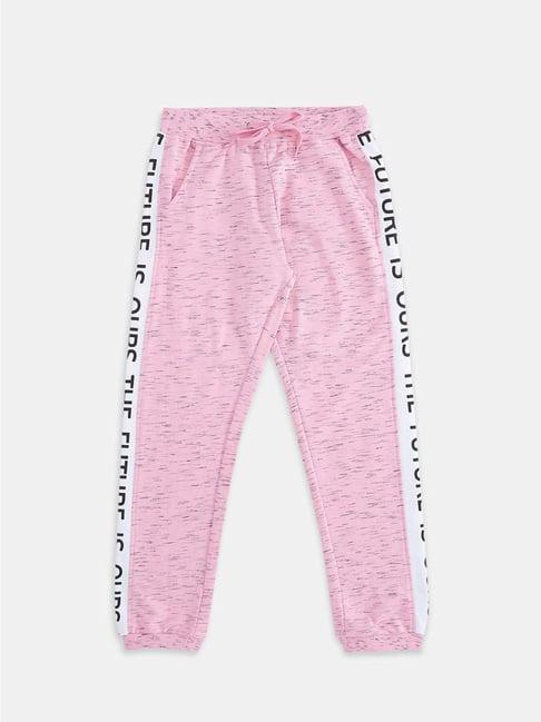 pantaloons junior kids pink cotton printed joggers